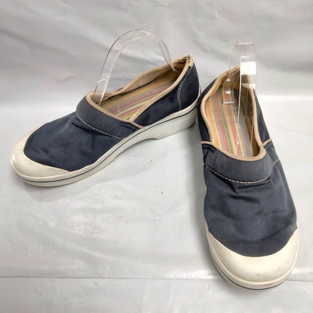 Dansko Womens EU 40 / US 9.5 - 10 Volley Clog Blue Canvas Shoe Vegan Slip On